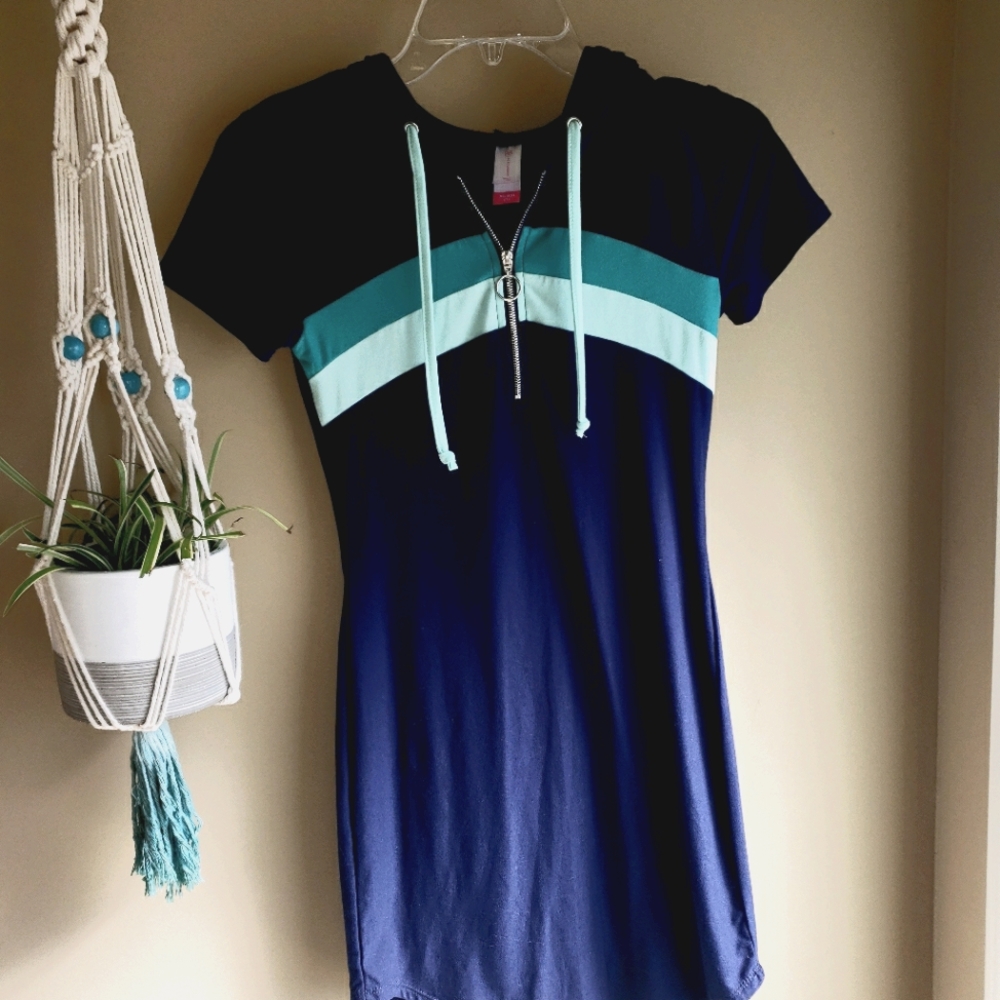 Blue Hoodie Dress